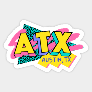 Austin, Texas Retro 90s Logo Sticker